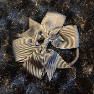 SET of Black 3" Pinwheel Bow Ponytail HAND CRAFTED
